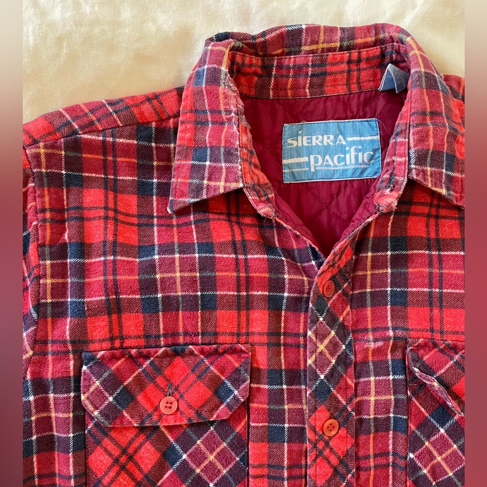 Vintage quilted flannel shirt jacket by Sierra Pacific